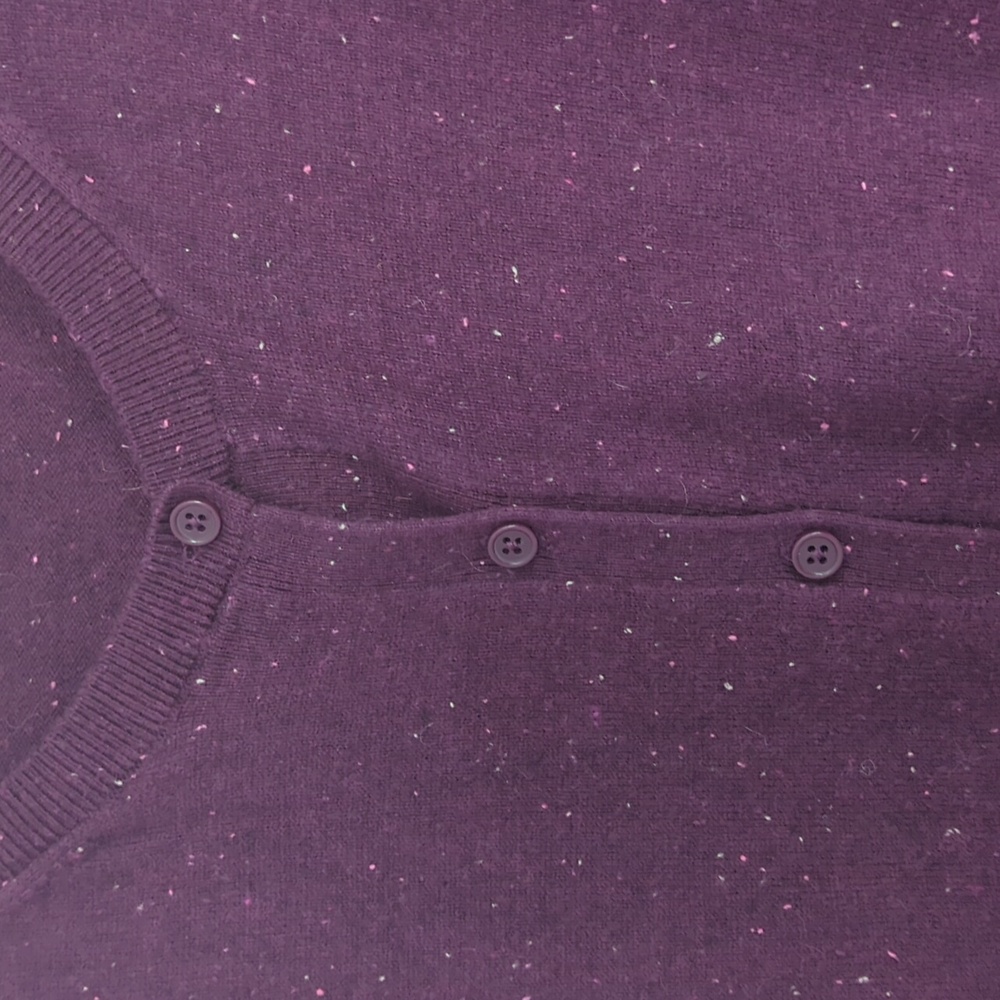 Gap Women's Purple Plum Speckled Cardigan Sweater Cotton Blend - Picture 3 of 8